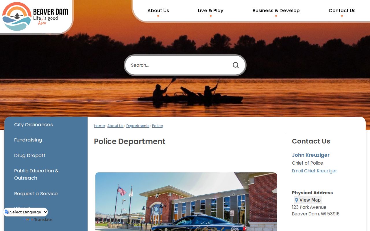 Beaver Dam criminal records police department page