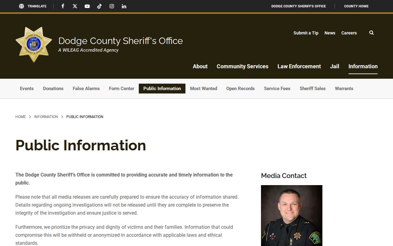 Dodge County searchable arrest and event releases
