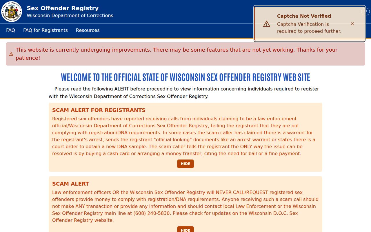 Dodge County sex offender registry geographic search controls