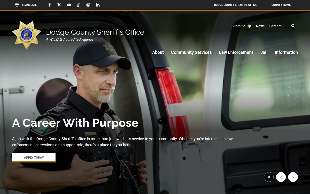 Dodge County Sheriff official records and jail service homepage