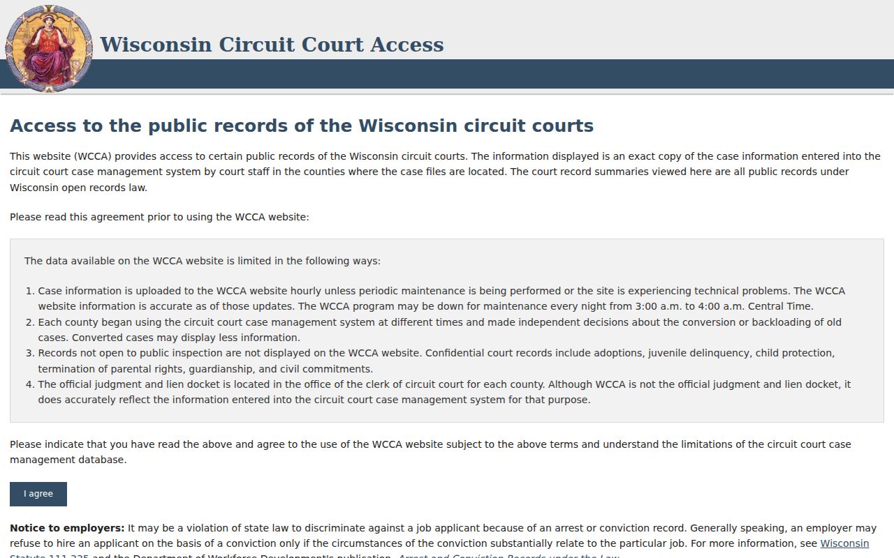 Wisconsin Circuit Court Access search for Dodge County court records